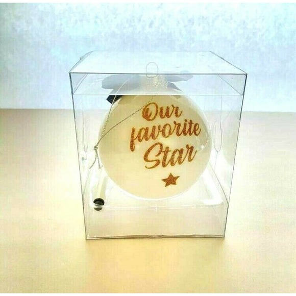 Personalized Baseball Christmas Ornament Ball Our Favorite Star - Picture 3 of 3